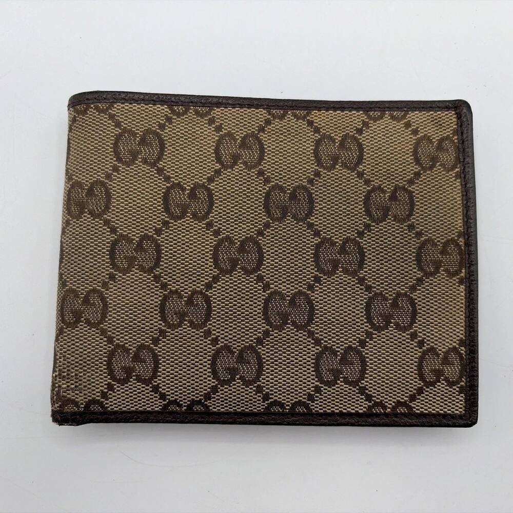 Gucci Gg Supreme Men’s Brown Wallet Bifold Logo